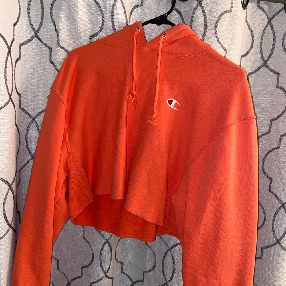 Super adorable orange Champion hoodie. Size small